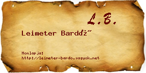 Leimeter Bardó névjegykártya